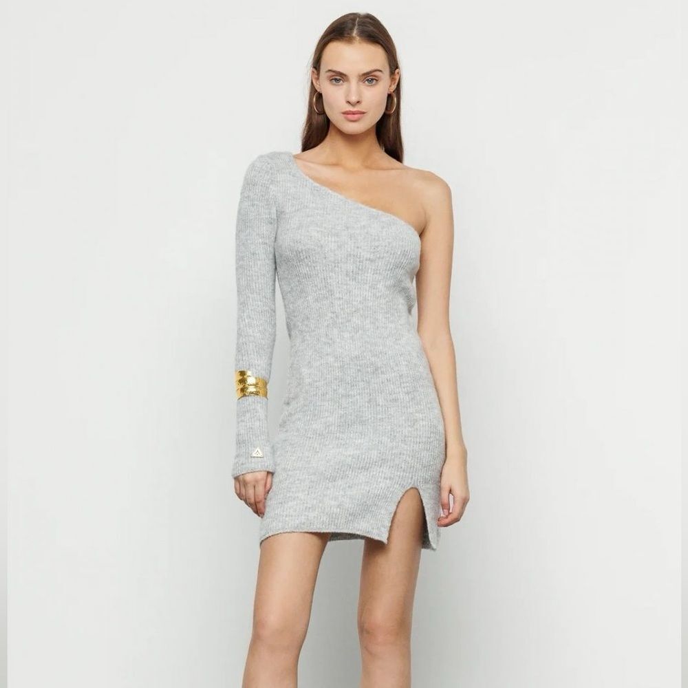 AKEP Sweater Mini Dress One Shoulder Large